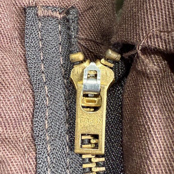 Vintage Sears Workwear Brown Insulated Coveralls Size L Nylon Polyester 80's - Picture 6 of 11